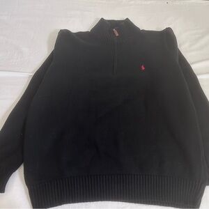 Polo by Ralph Lauren Black and Red Zip Up Sweater